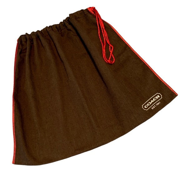 Coach Bags Authentic Coach Dust Bag Brown Red Beige Logo Drawstring Protect Your Purse